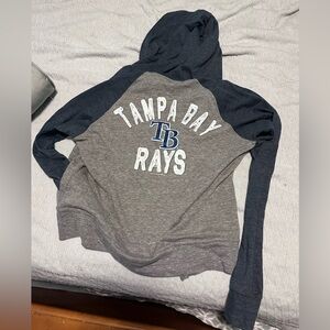 Brand New with tags, Lightweight Tampabay Rays zip hooded shirt/jacket